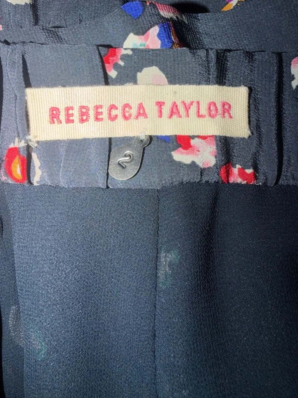 Rebecca Taylor Silk Navy Floral Mini Skirt 2